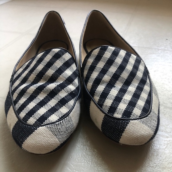 Talbots Navy Blue - Gingham Canvas Loafers 8.5M 🎈 - Picture 5 of 10